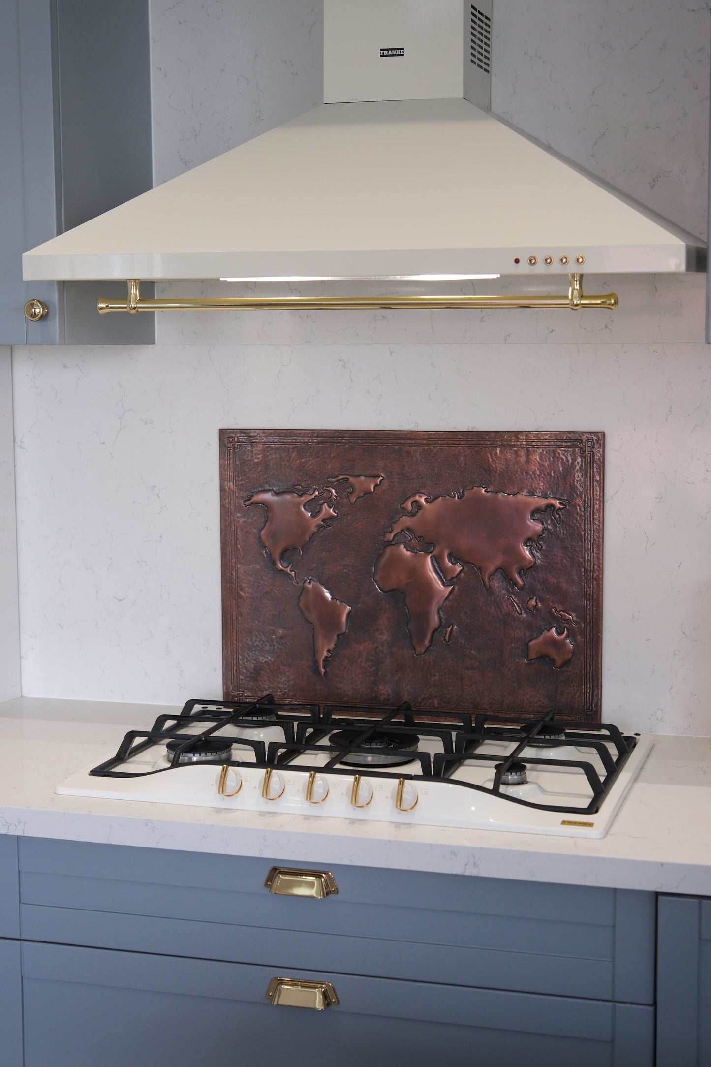 World Map Brown Copper Kitchen Backsplash - Natuross