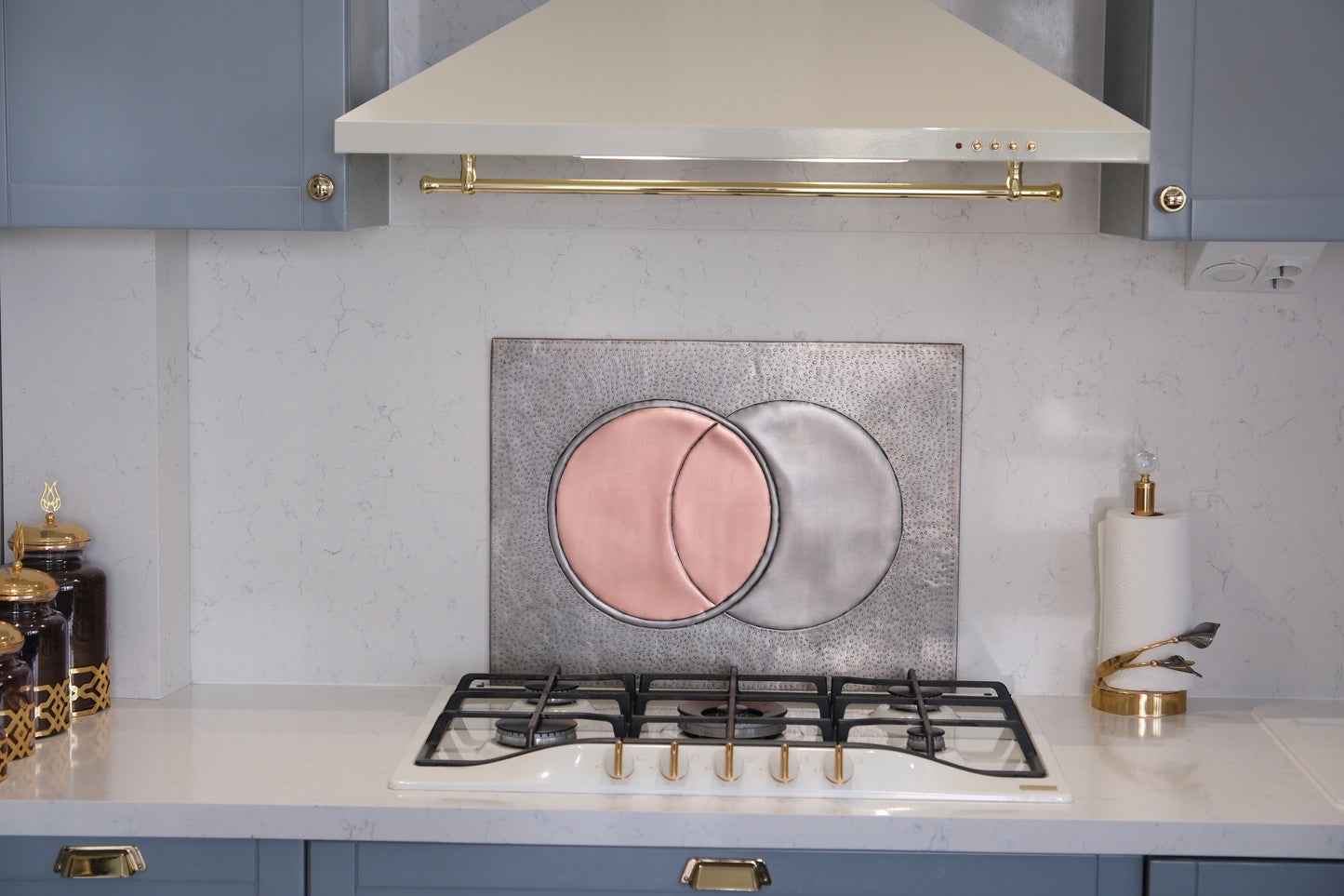 Eclipse Gray & Copper Kitchen Backsplash - Natuross