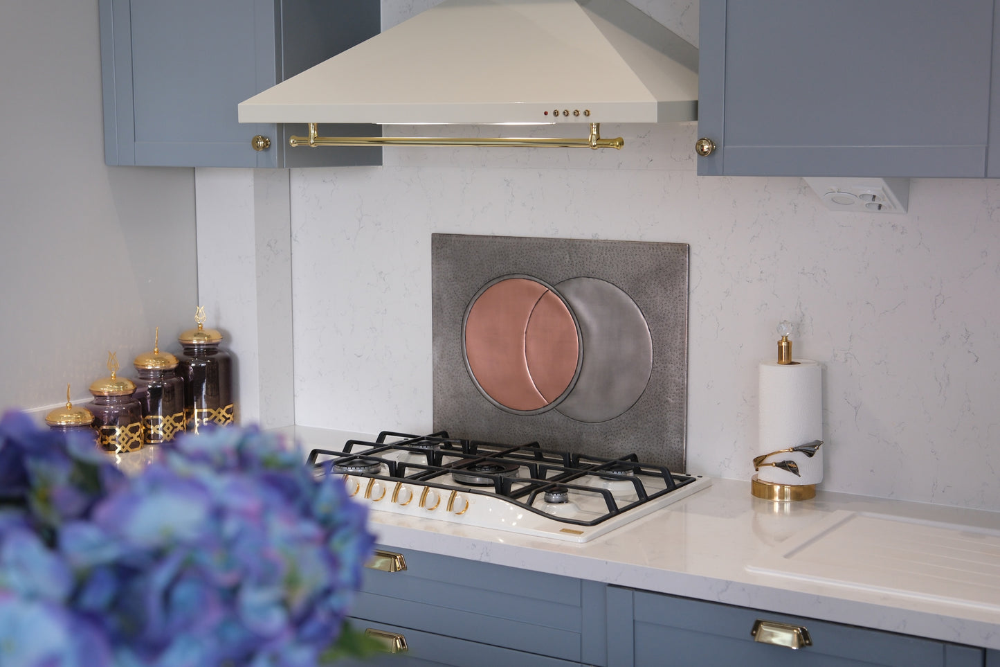 Eclipse Gray & Copper Kitchen Backsplash - Natuross