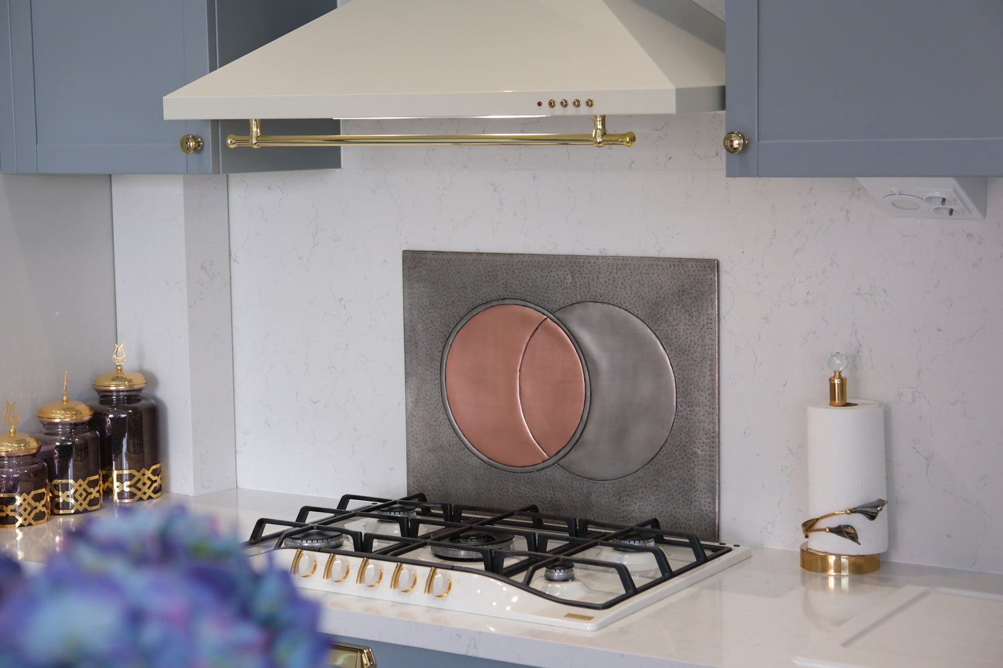 Eclipse Gray & Copper Kitchen Backsplash - Natuross