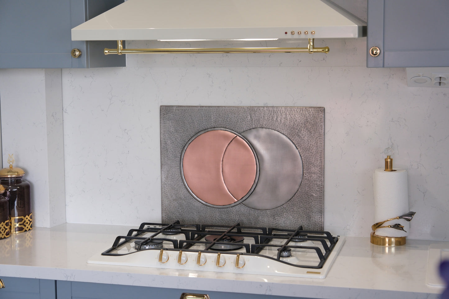 Eclipse Gray & Copper Kitchen Backsplash - Natuross