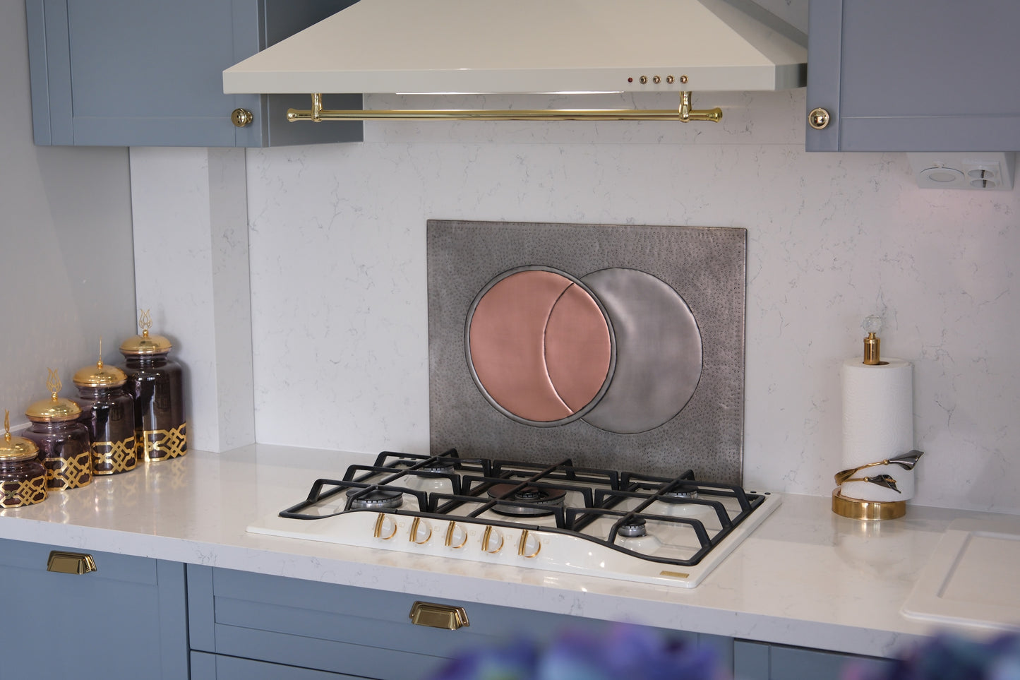 Eclipse Gray & Copper Kitchen Backsplash - Natuross