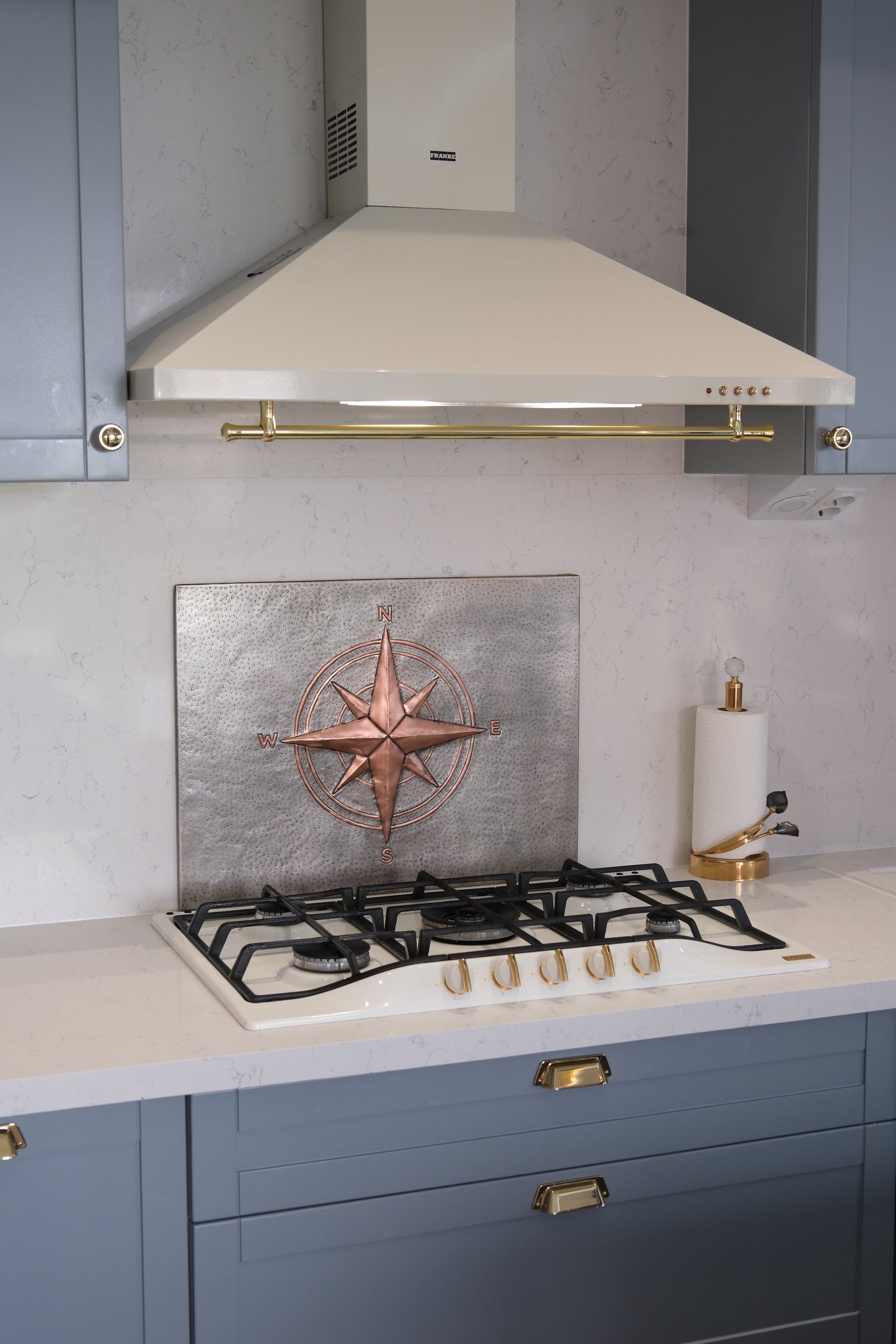 Compass Rose Gray & Copper Kitchen Backsplash - Natuross