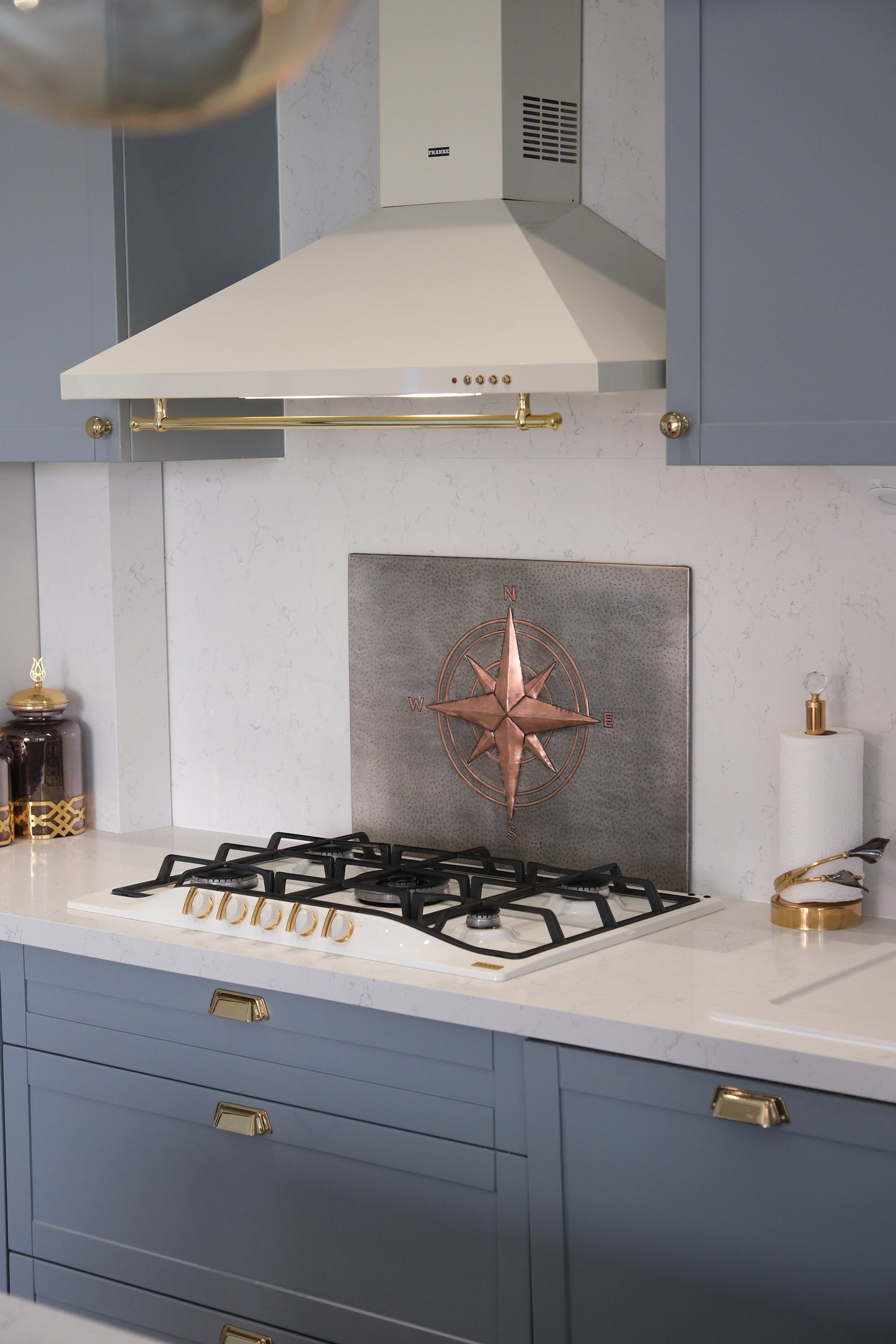 Compass Rose Gray & Copper Kitchen Backsplash - Natuross