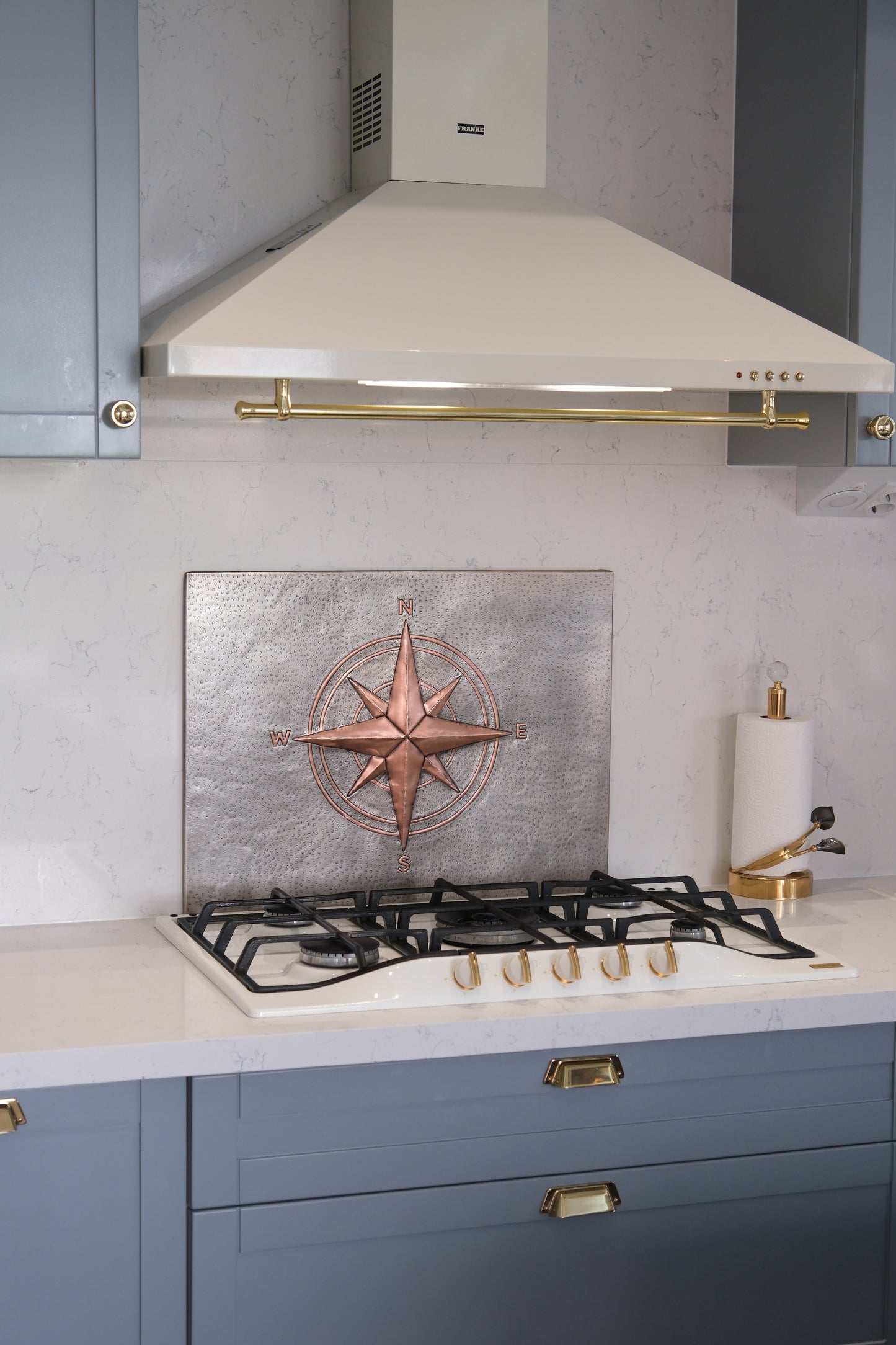 Compass Rose Gray & Copper Kitchen Backsplash - Natuross