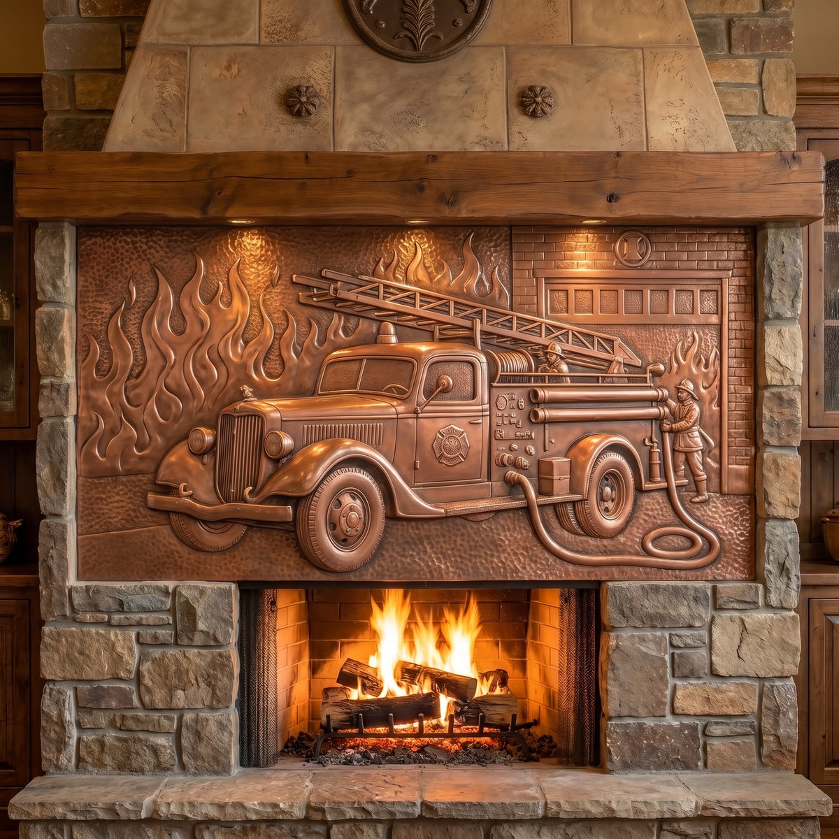 Fire Truck Copper Panel