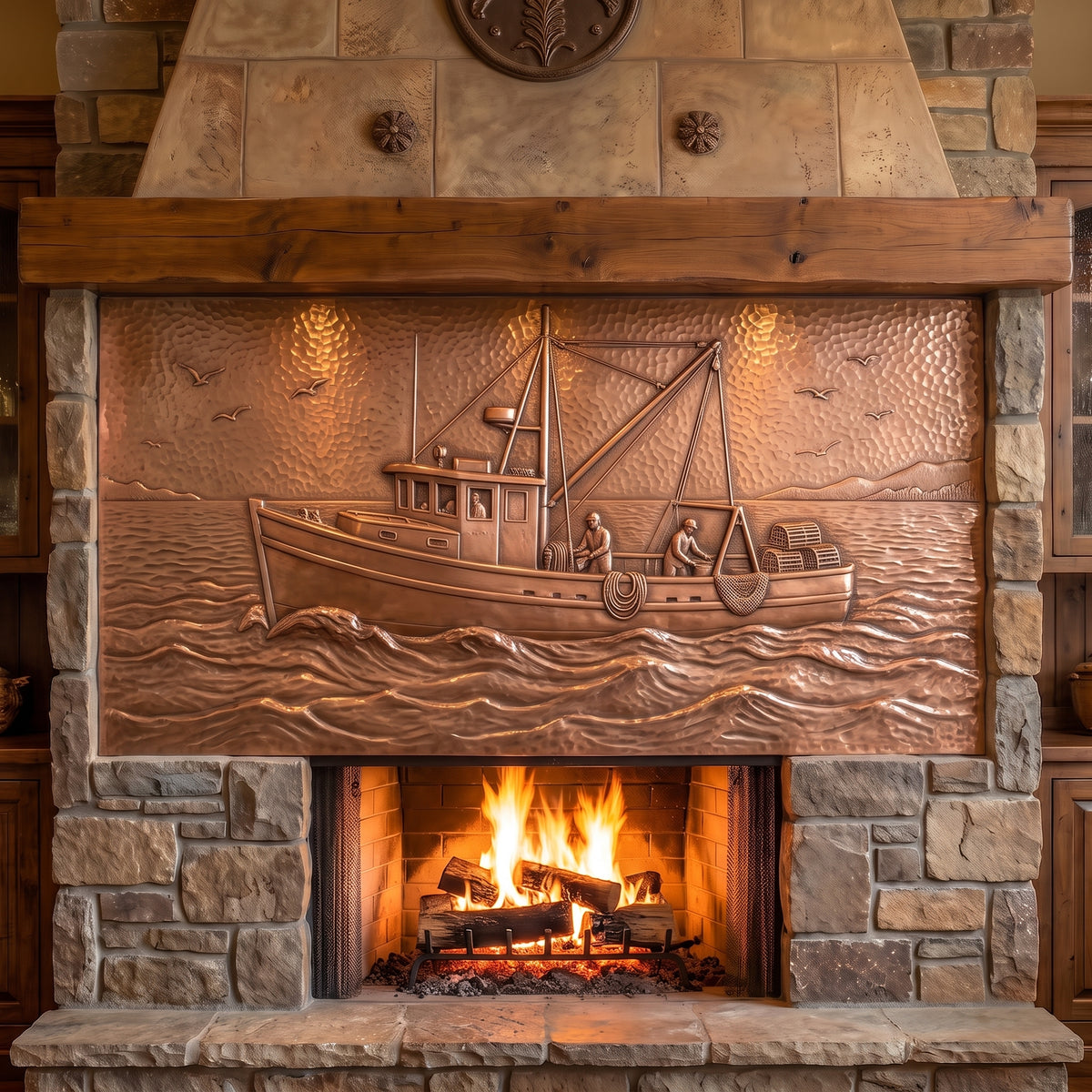 Fishing Boat Copper Panel
