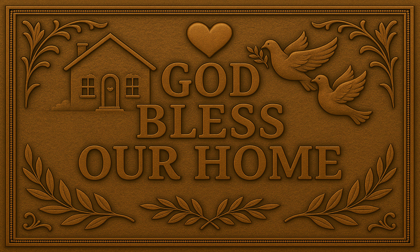 "God Bless Our Home" Copper Kitchen Backsplash - Natuross