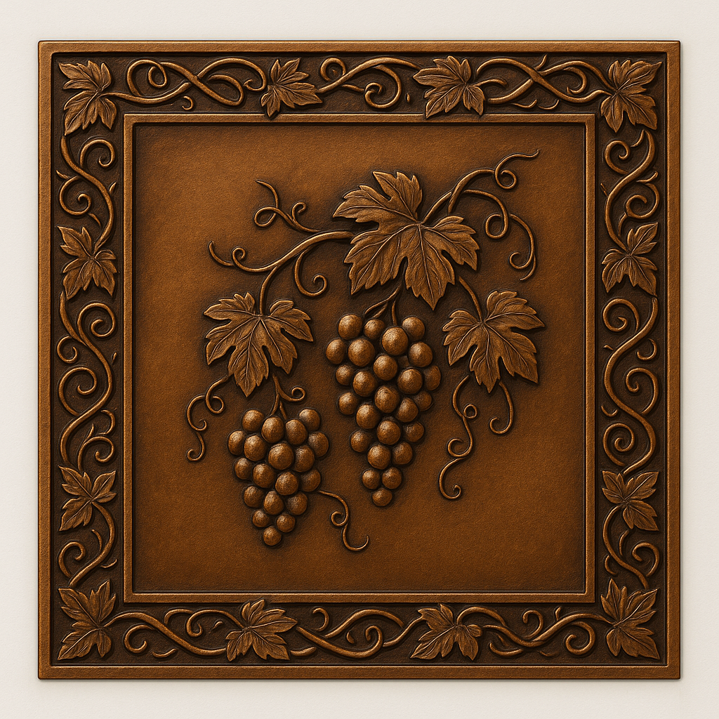 Grapevine Vineyard Metal Wall Art Backsplash Panel