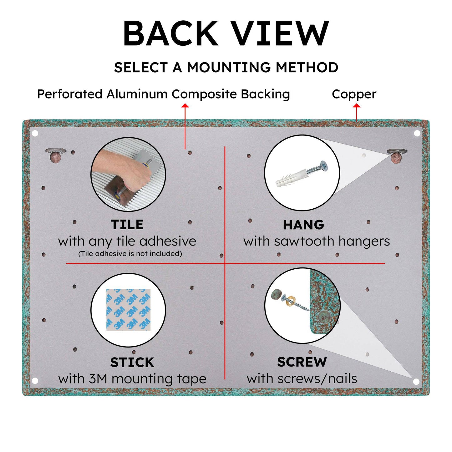 Copper Backsplash (Tree with Roots, Personalized, Green Patina) - Natuross