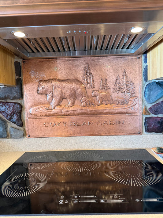 Personalized Bear Family Name Sign Metal Wall Art Panel - Natuross