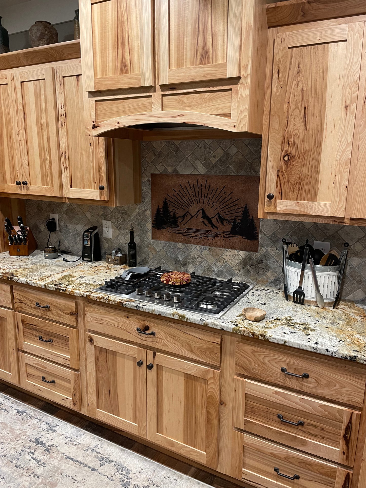 Copper & Black Mountain Sunrise Backsplash - Natuross