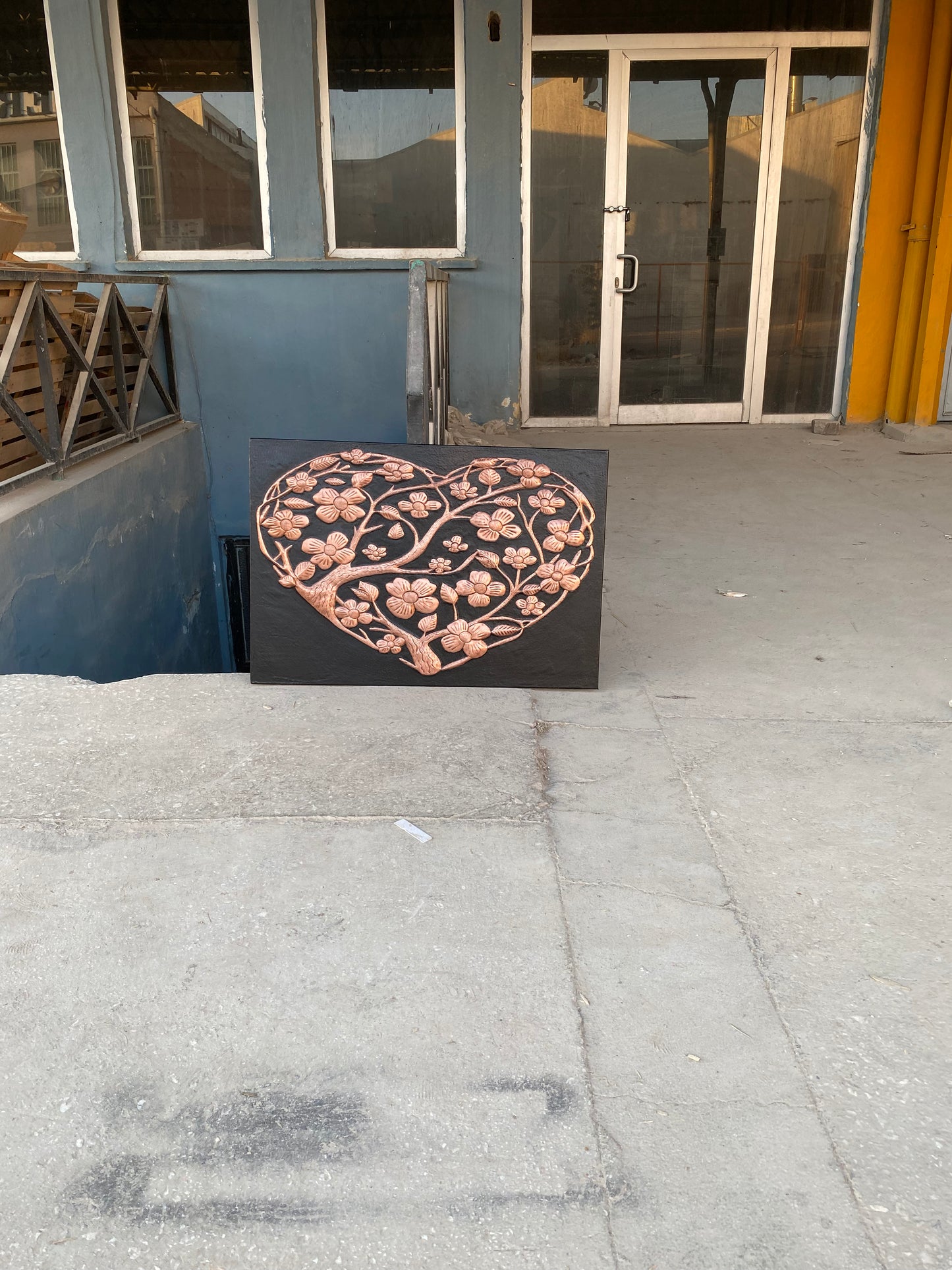 Hand-Hammered Copper Dogwood Heart Panel — Floral Wall Art & Home Decor - Natuross