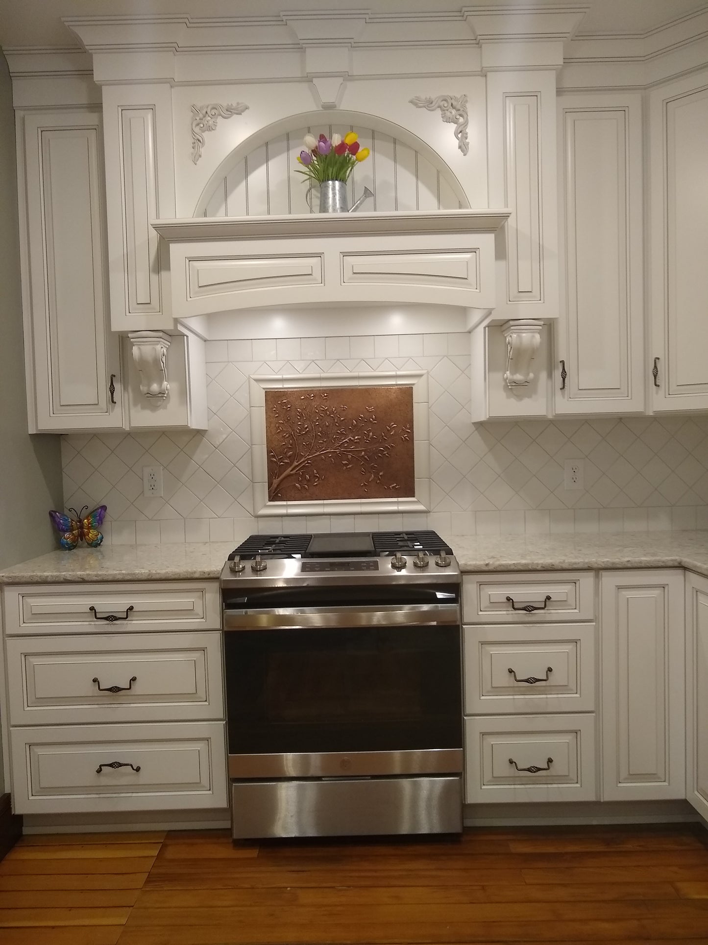 Copper Tree Branches Backsplash | Handmade Rustic Copper Kitchen Wall Art - Natuross