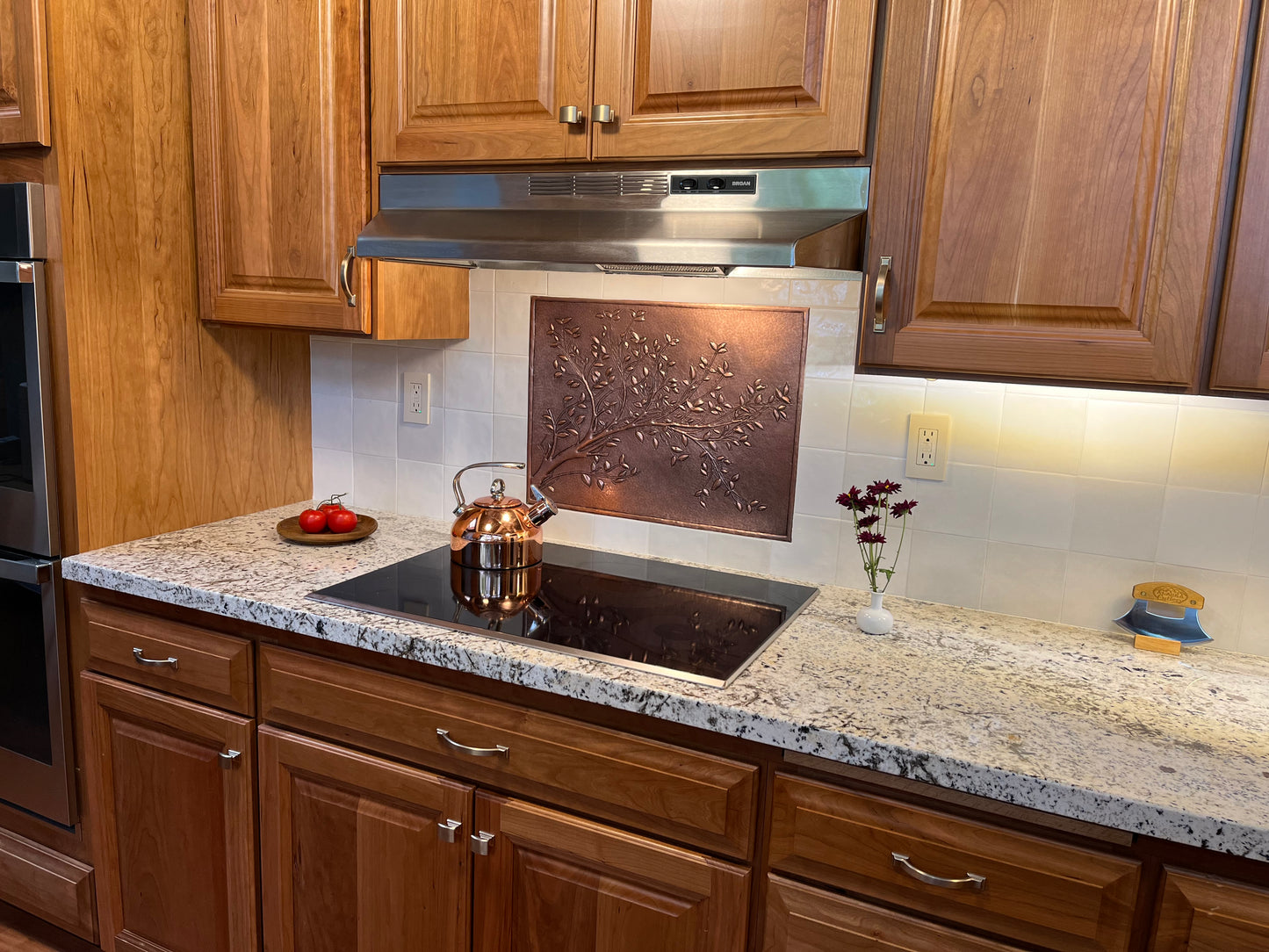 Copper Tree Branches Backsplash | Handmade Rustic Copper Kitchen Wall Art - Natuross