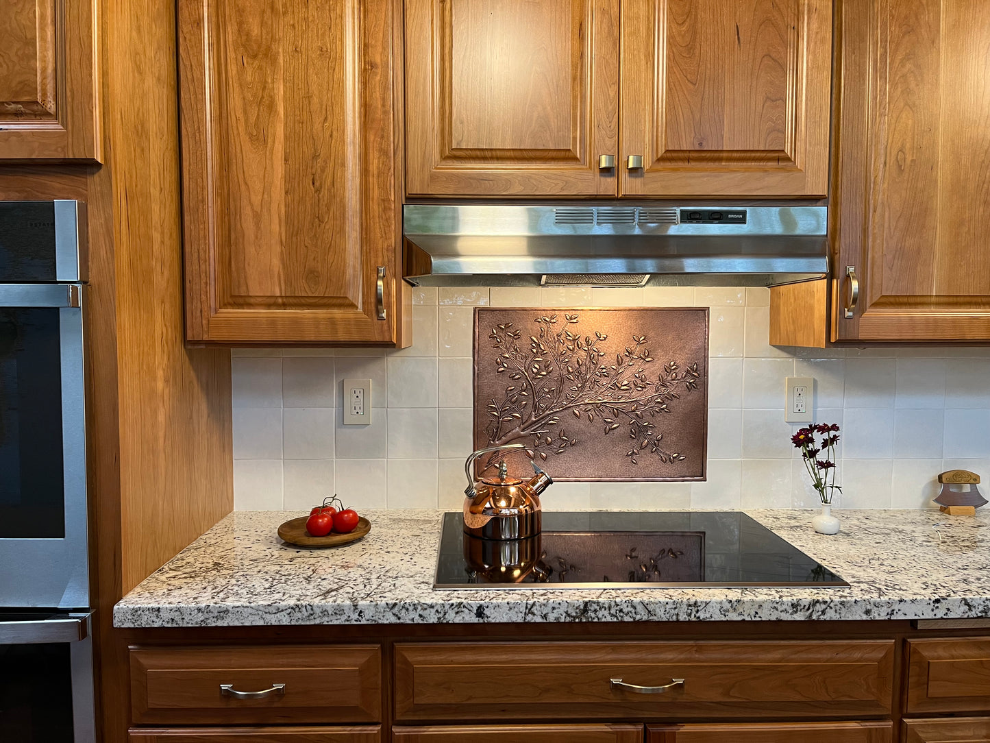 Copper Tree Branches Backsplash | Handmade Rustic Copper Kitchen Wall Art - Natuross