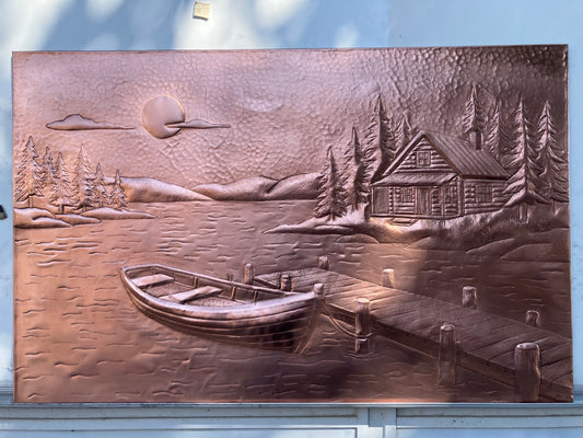 Lake House Style Copper Kitchen Backsplash