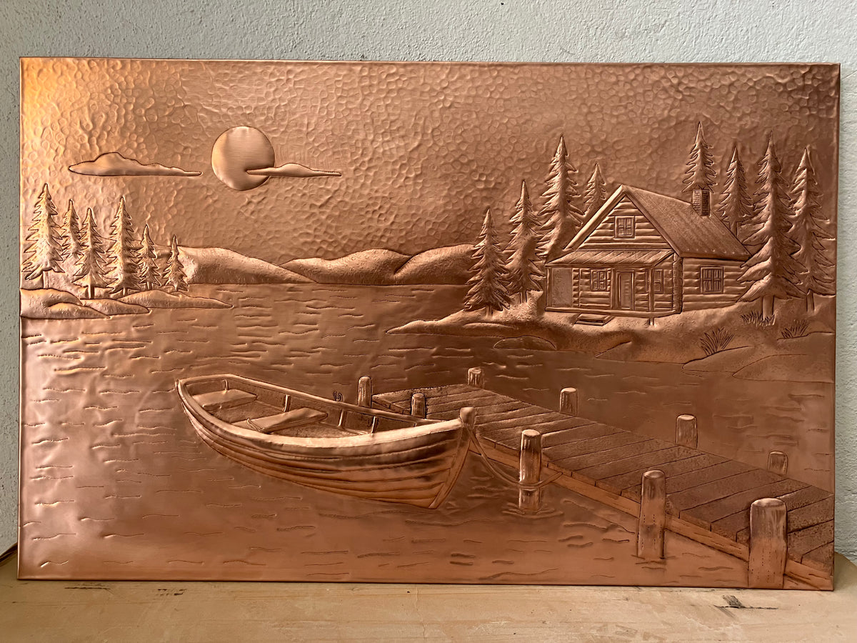 Lake House Style Copper Kitchen Backsplash