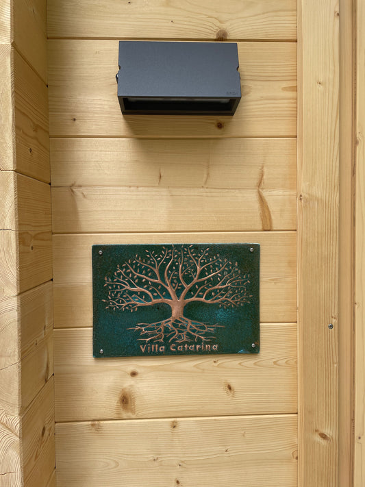 Green Verdigris Tree With Roots Copper Backsplash