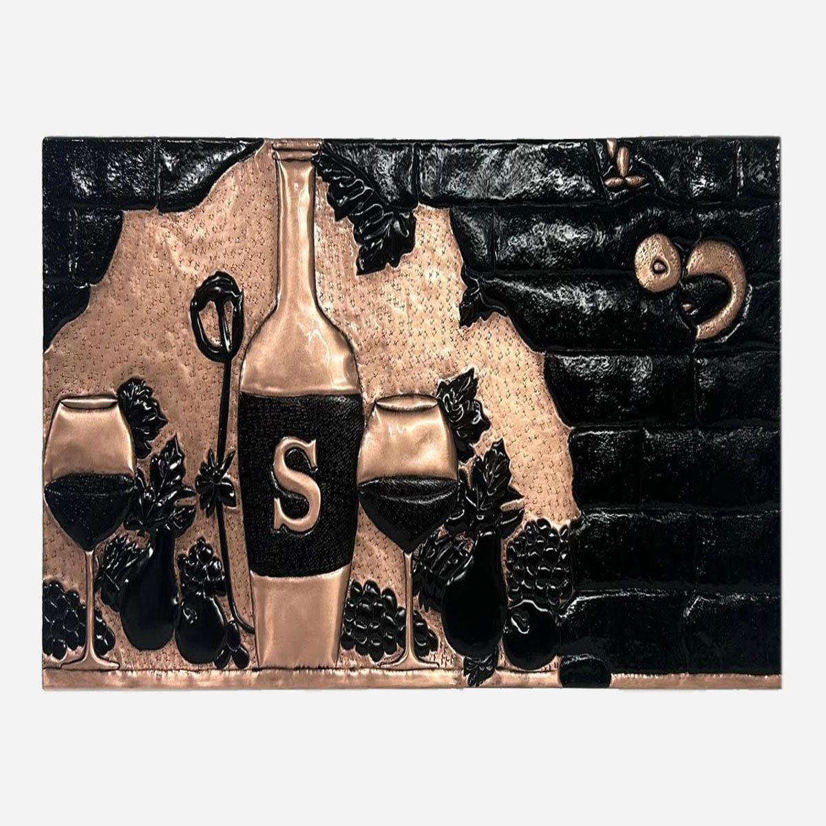 Italian Kitchen Backsplash Tile - Copper Tuscan Vineyard - Black - Natuross