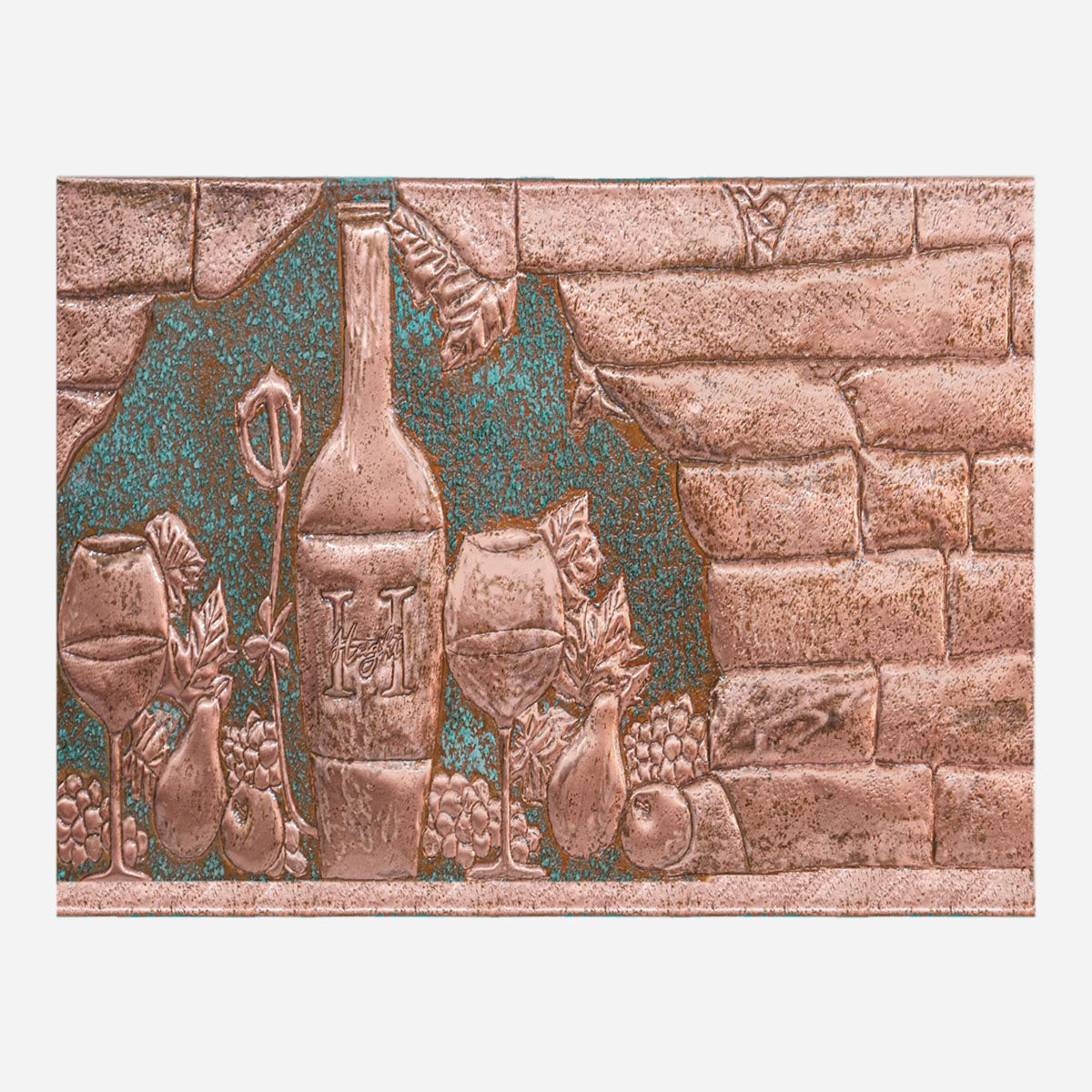 Italian Kitchen Backsplash Tile - Copper Tuscan Vineyard - Green Patina - Natuross