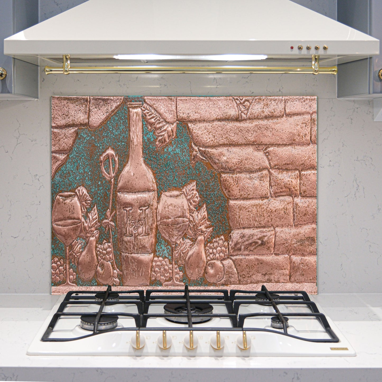 Italian Kitchen Backsplash Tile - Copper Tuscan Vineyard - Green Patina - Natuross