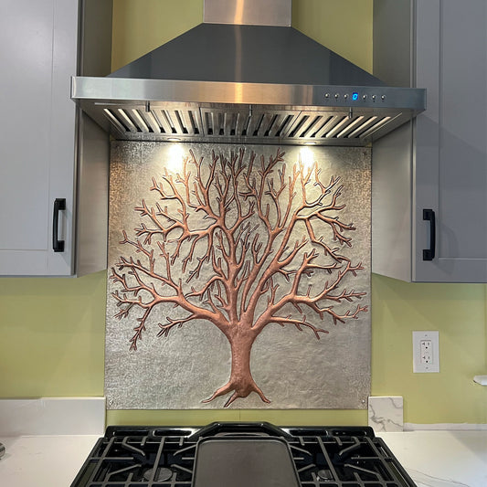 Eternal Tree Copper Backsplash in Gray & Copper - Natuross