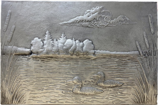 Lake & Ducks Copper Backsplash