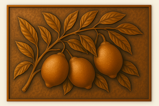 Panneau mural en métal avec motif branche de citron