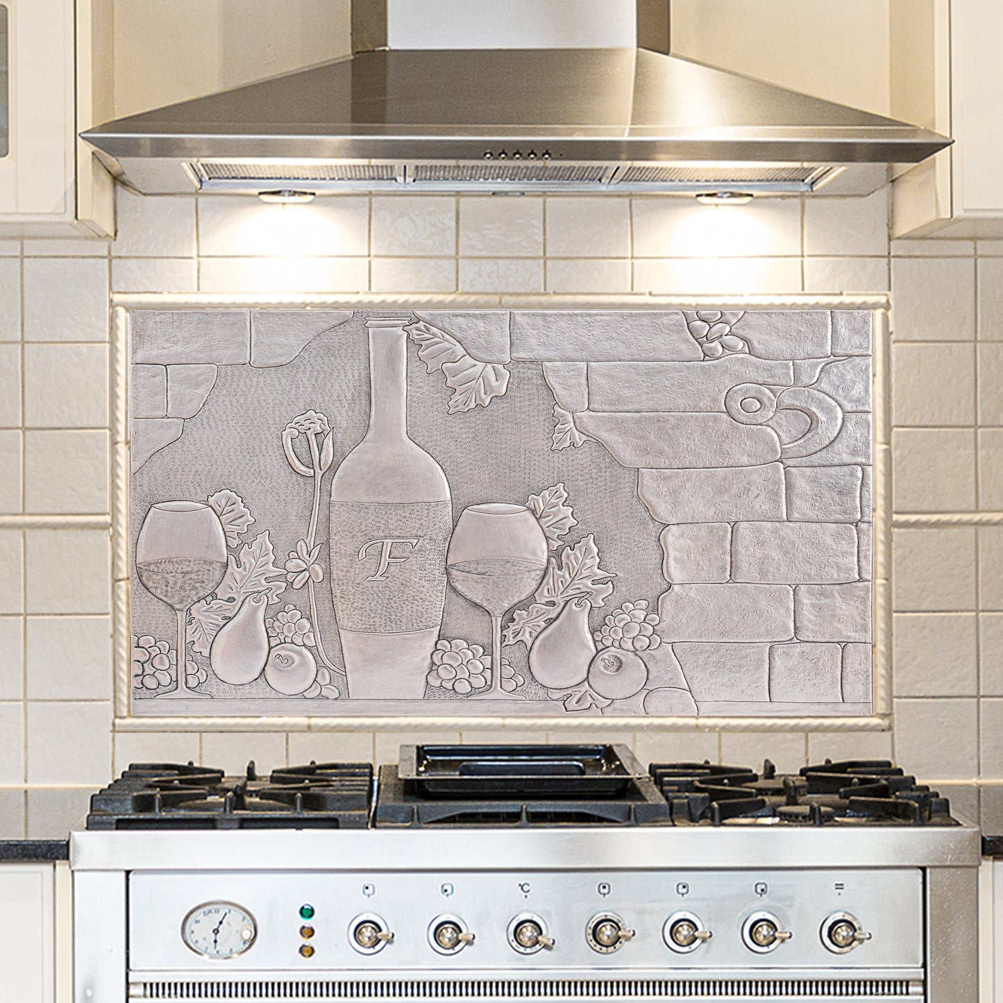 Italian Kitchen Backsplash Tile - Copper Tuscan Vineyard - Gray - Natuross