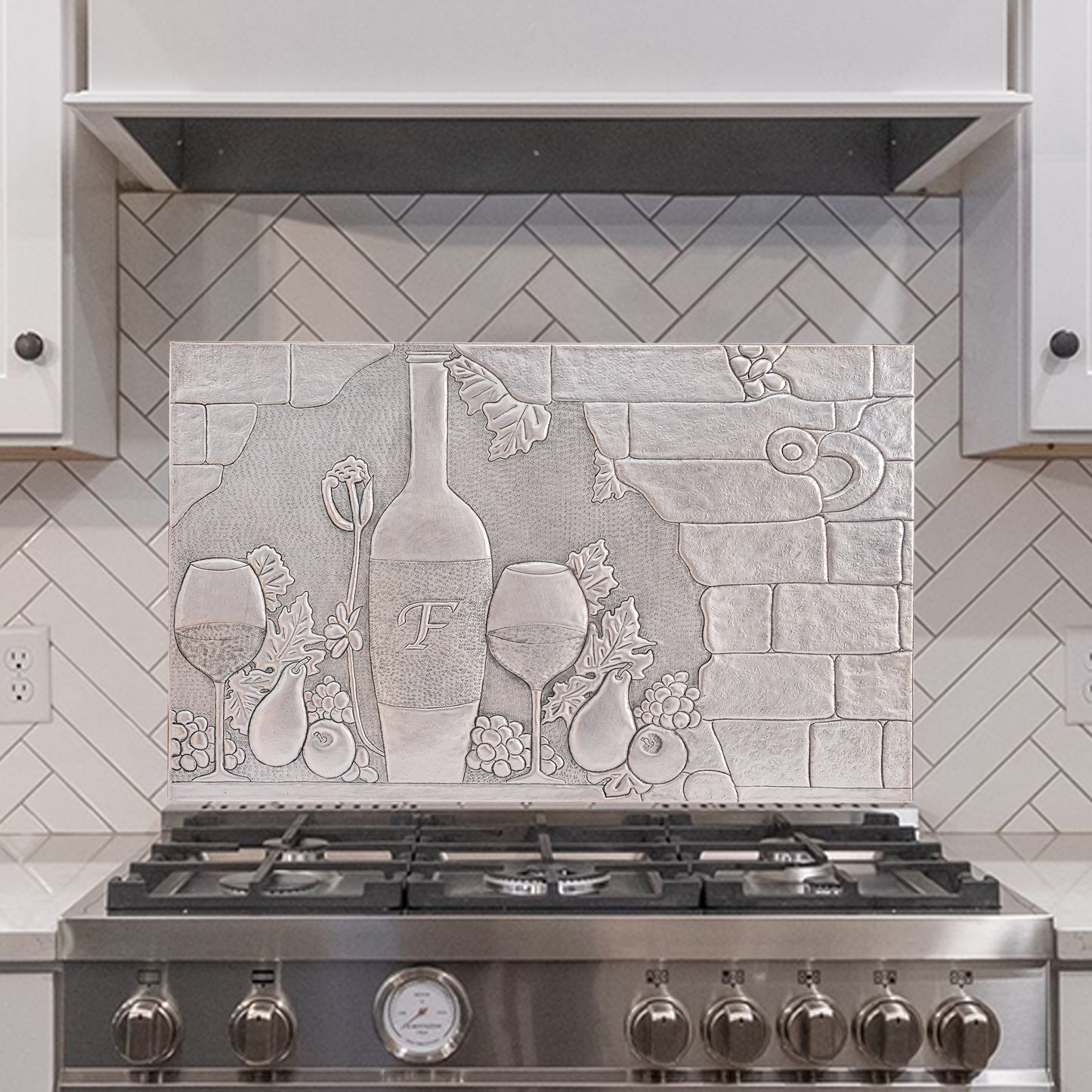 Italian Kitchen Backsplash Tile - Copper Tuscan Vineyard - Gray