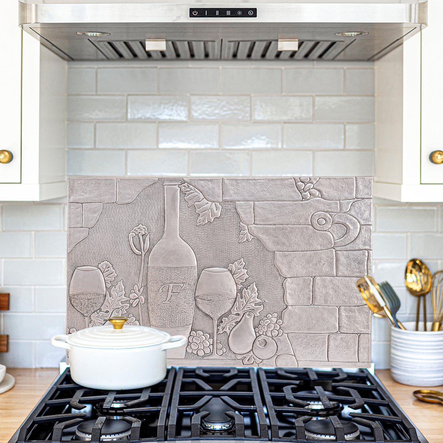 Italian Kitchen Backsplash Tile - Copper Tuscan Vineyard - Gray
