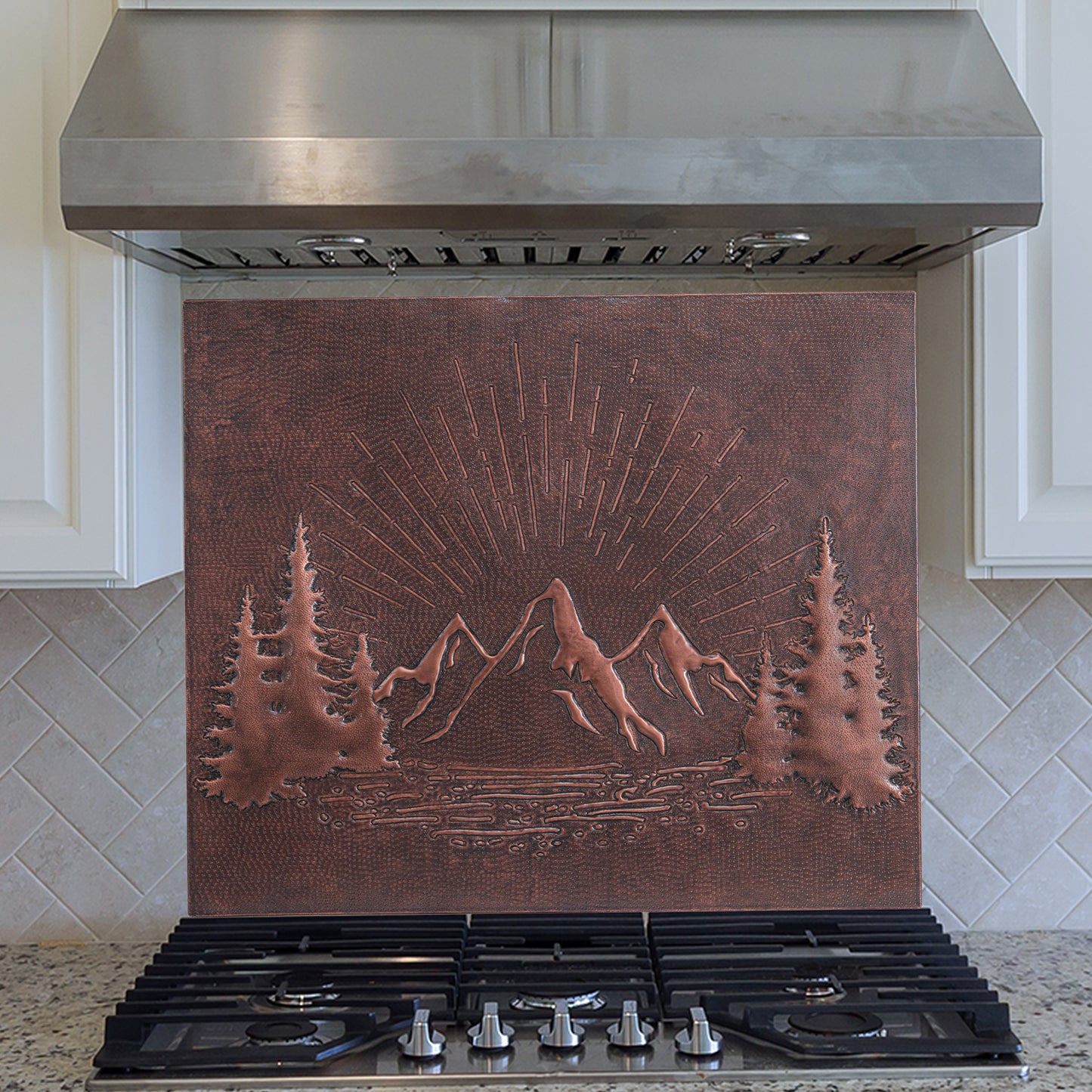 Brown Mountain Sunrise Copper Backsplash