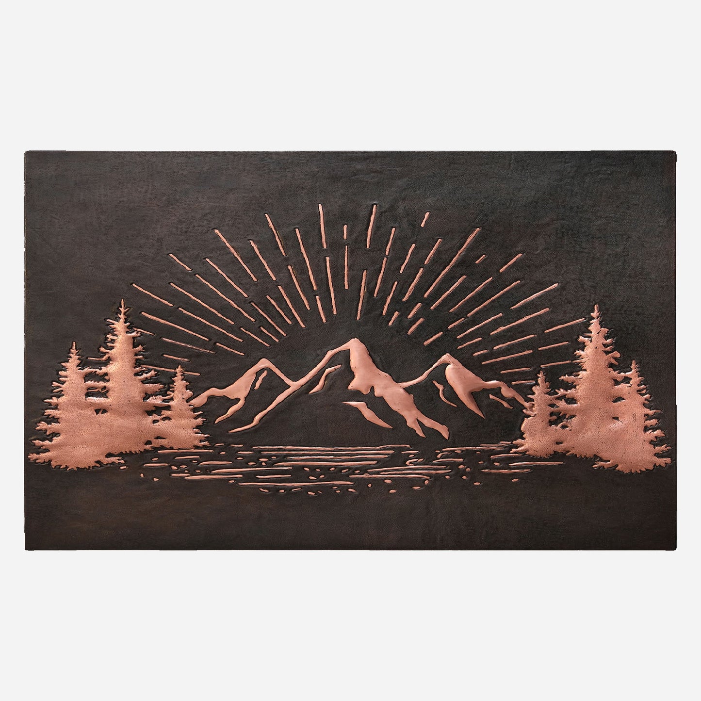 Mountain Retreat Kitchen Backsplash Tile - Copper Sunrise Scene - Black - Natuross