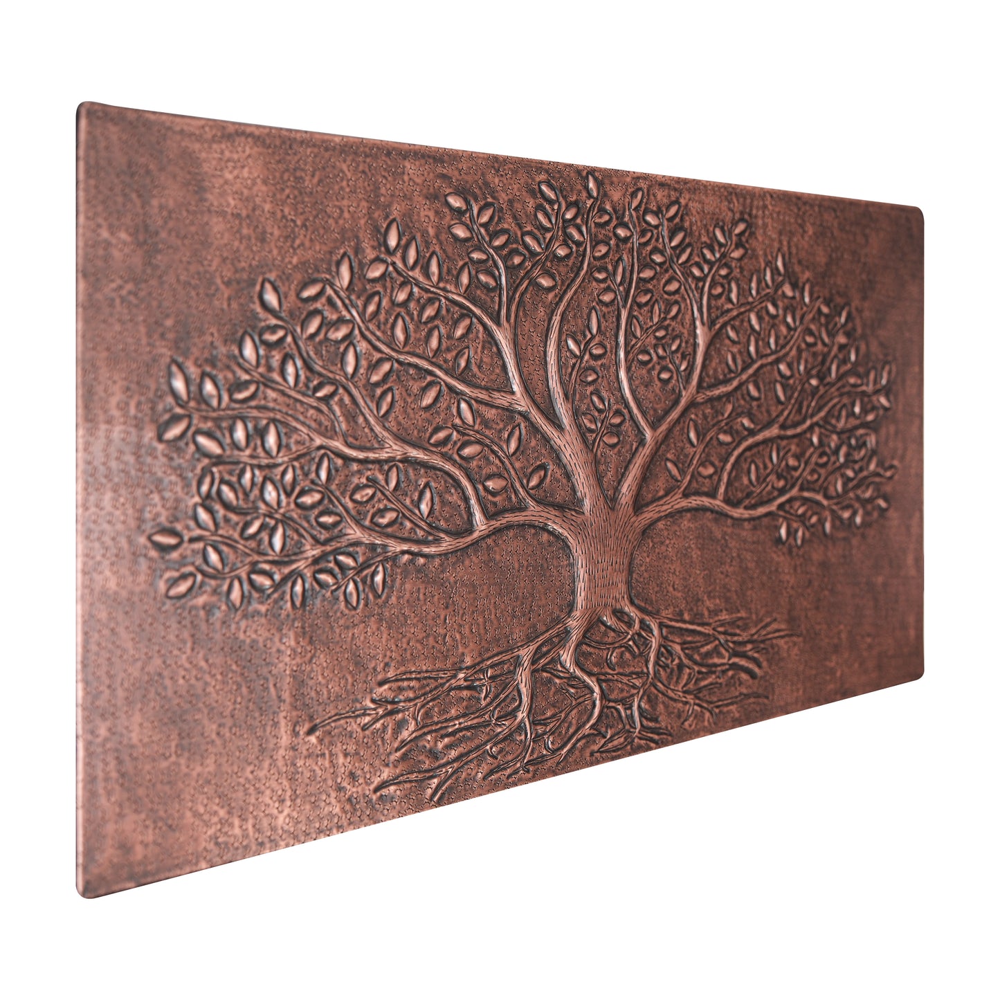Rustic Brown Tree With Roots Copper Backsplash | Handmade Farmhouse Copper Kitchen Backsplash Panel - Natuross
