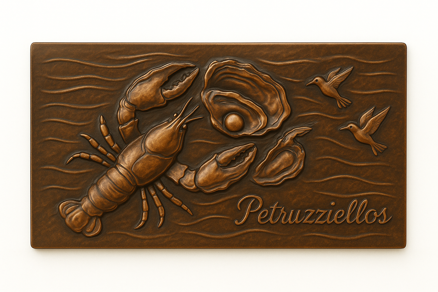 Seafood Themed Copper Backsplash