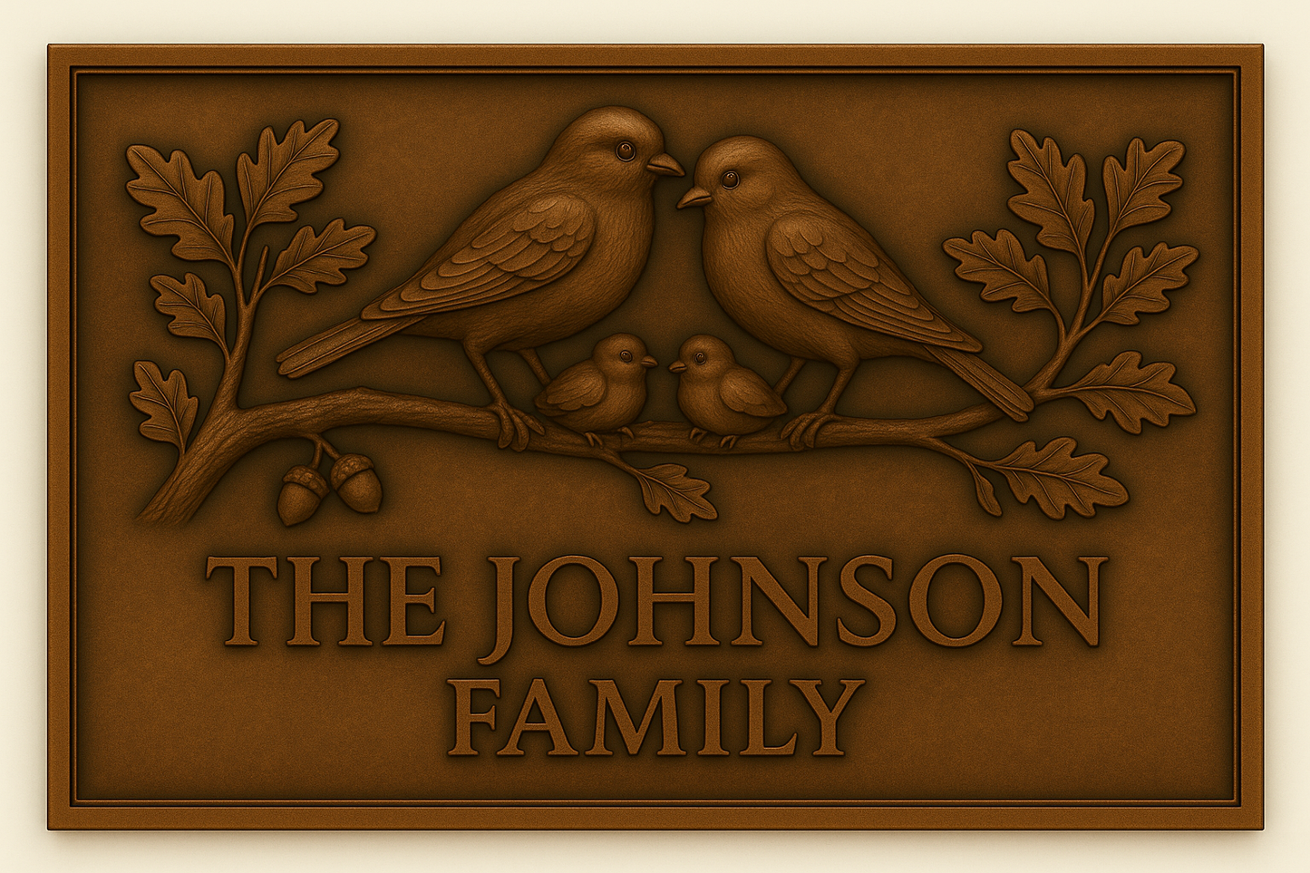 Personalized Bird Family Name Sign Metal Wall Art Panel