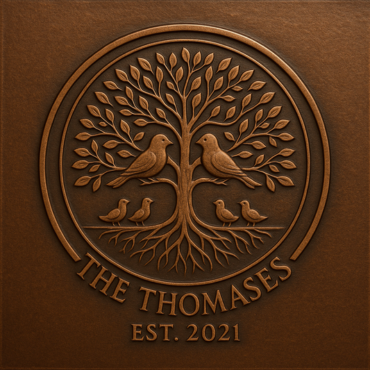 Panneau mural en métal personnalisé avec nom de famille et arbre de vie