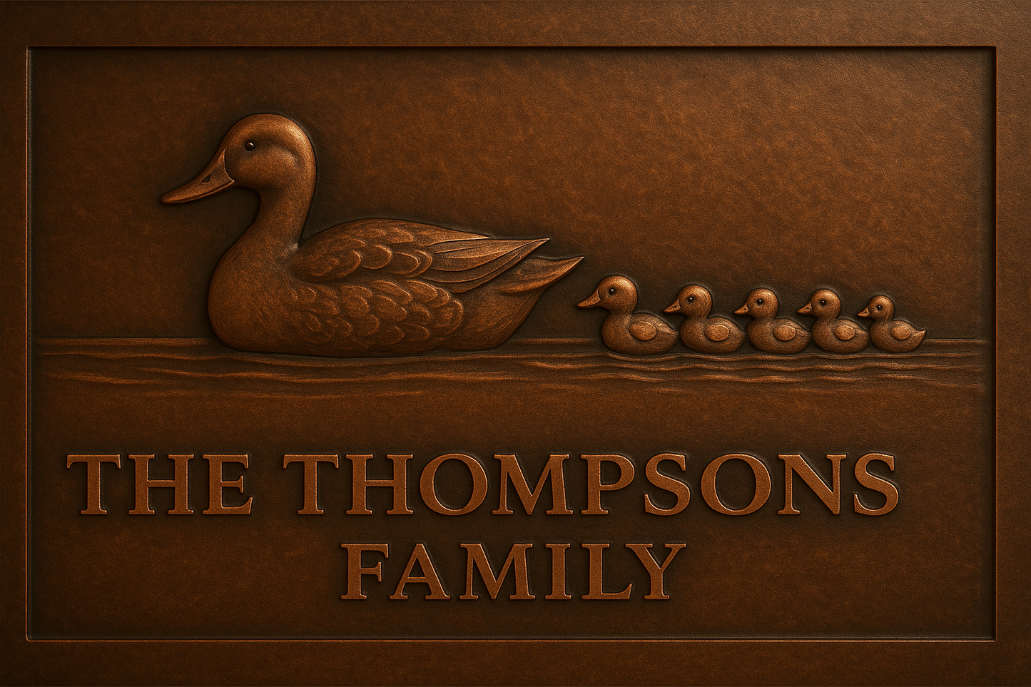 Personalized Duck Family Name Sign Metal Wall Art Panel