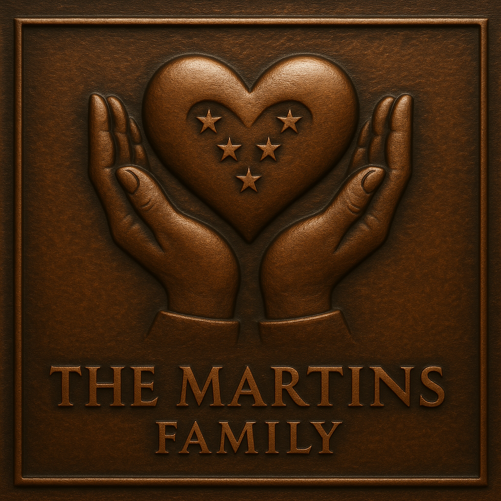 Personalized Hands & Heart Family Name Sign Metal Wall Art Panel