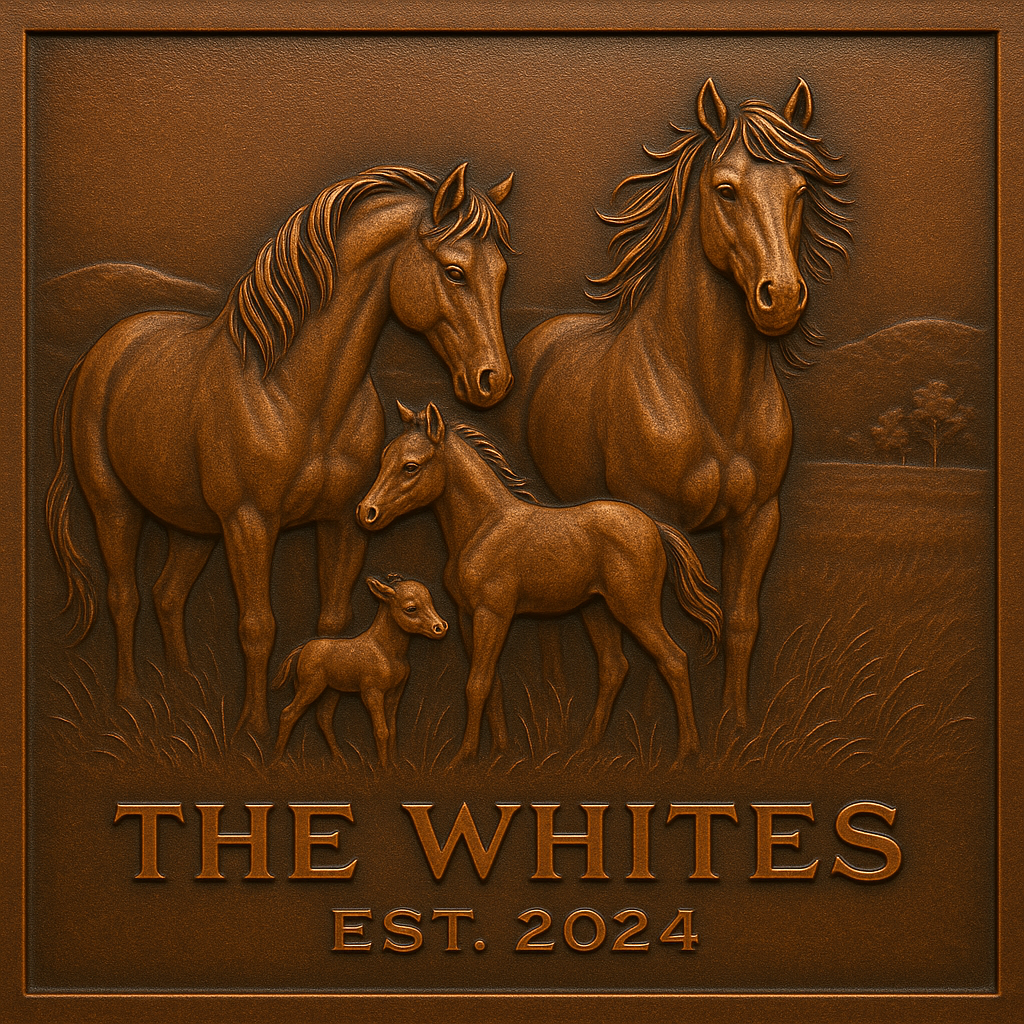 Personalized Horse Family Name Sign Metal Wall Art Panel