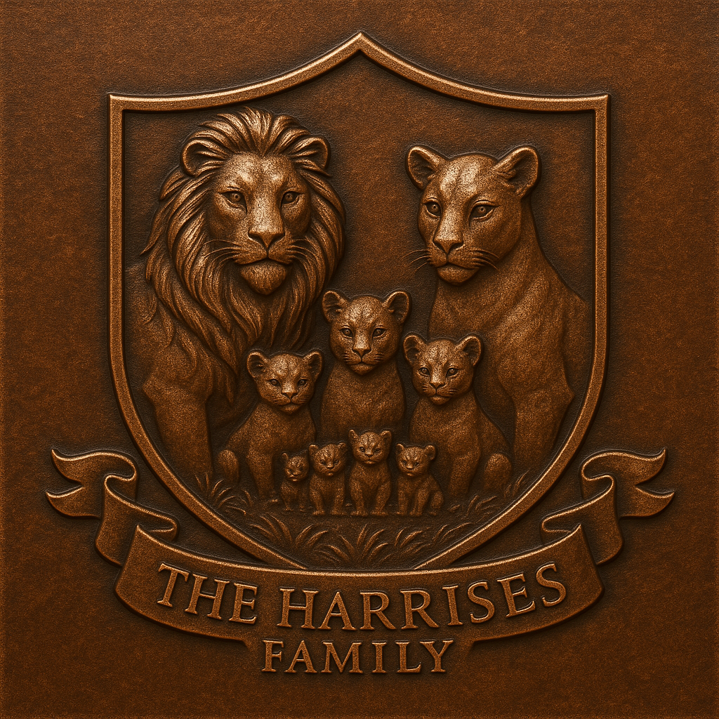 Personalized Lion Family Crest Metal Wall Art Panel