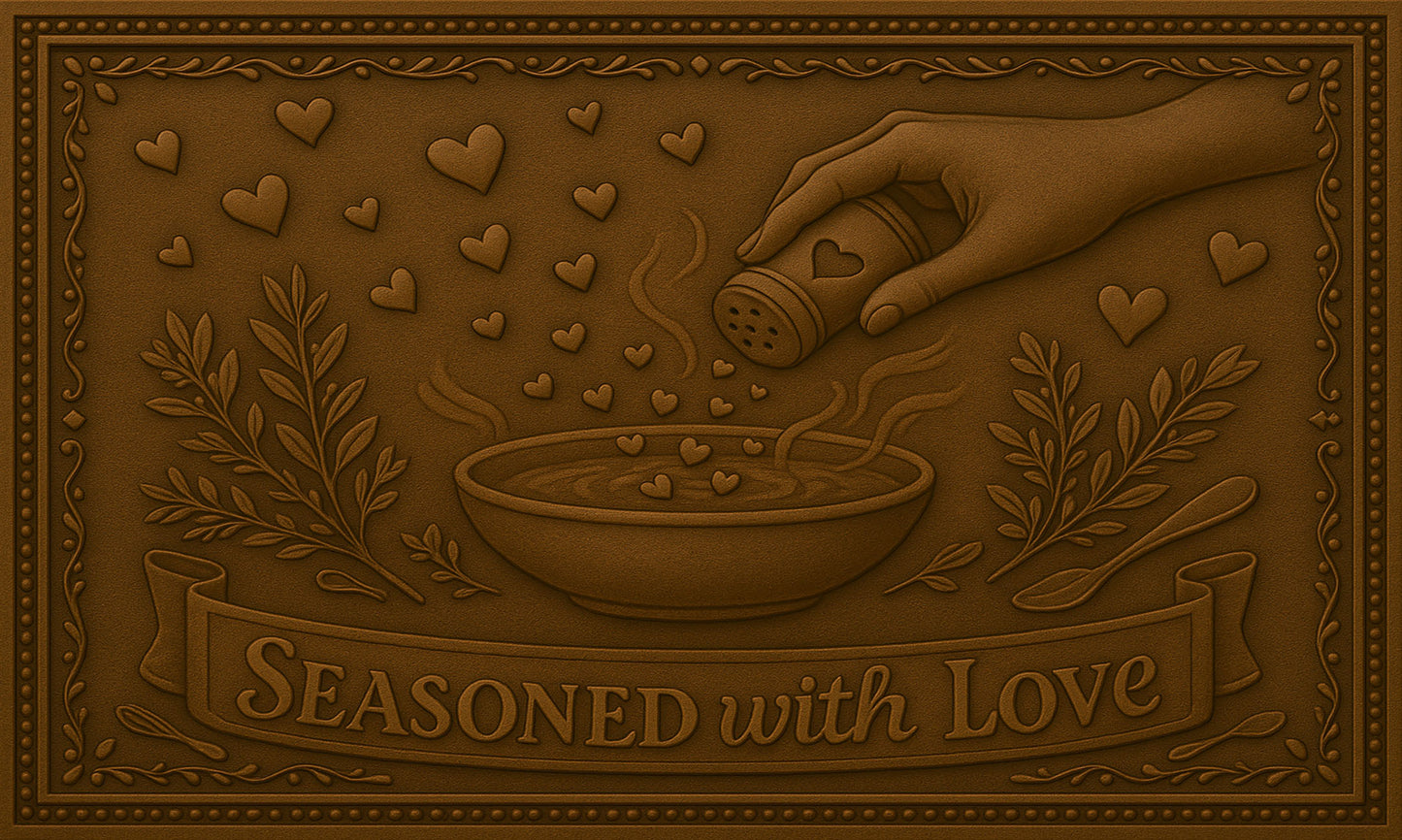 "Seasoned with Love" Copper Kitchen Backsplash