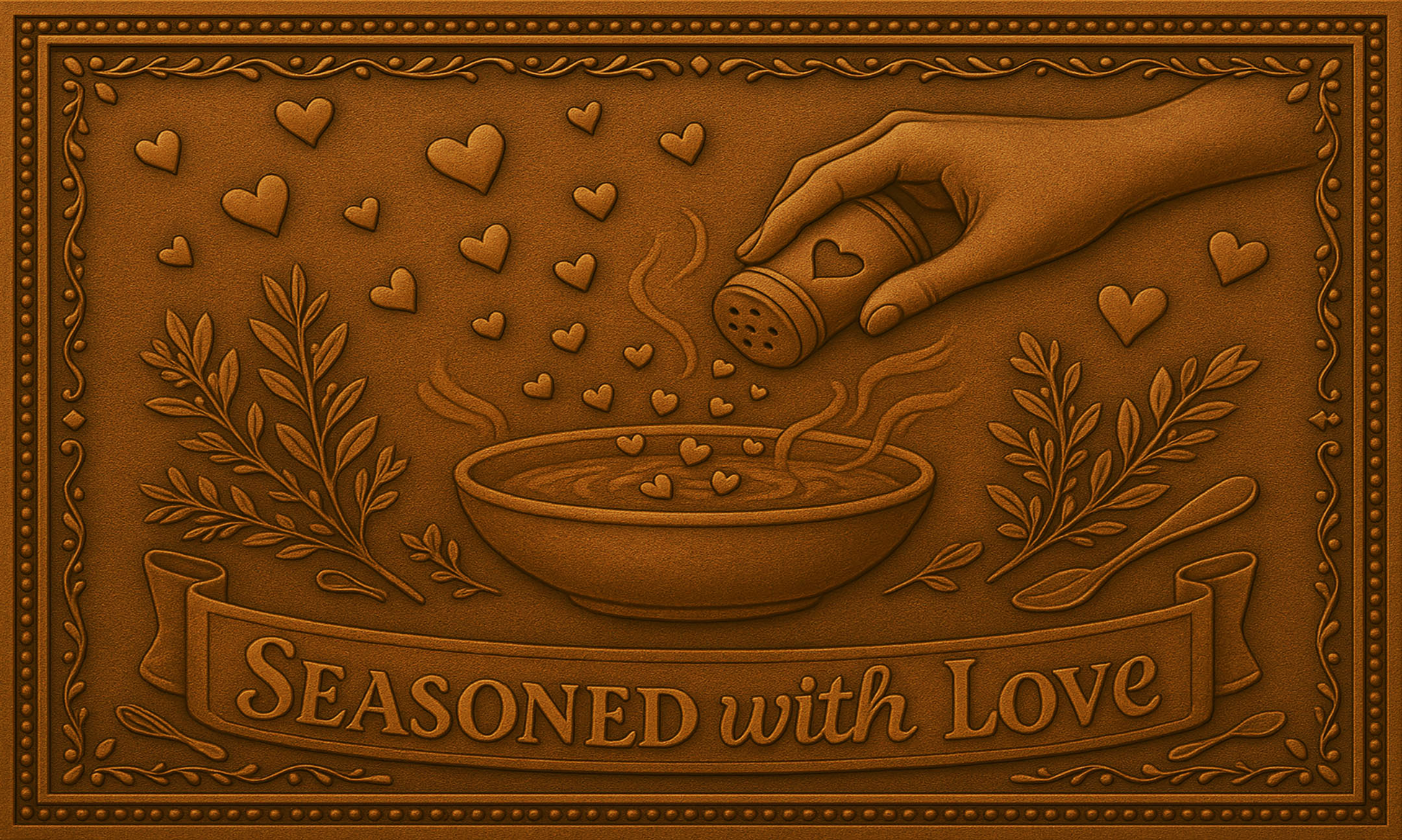 "Seasoned with Love" Copper Kitchen Backsplash - Natuross