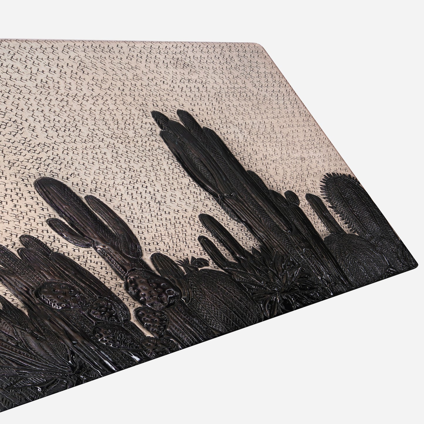 Southwestern Kitchen Backsplash Tile - Copper Cacti Desert Scene - Gray & Black - Natuross