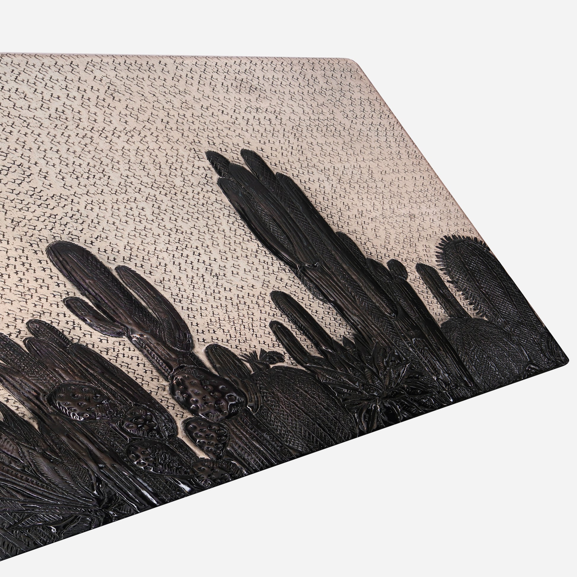 Southwestern Kitchen Backsplash Tile - Copper Cacti Desert Scene - Gray & Black - Natuross