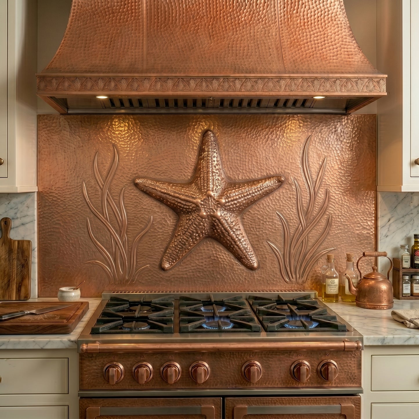 Starfish Copper Kitchen Backsplash