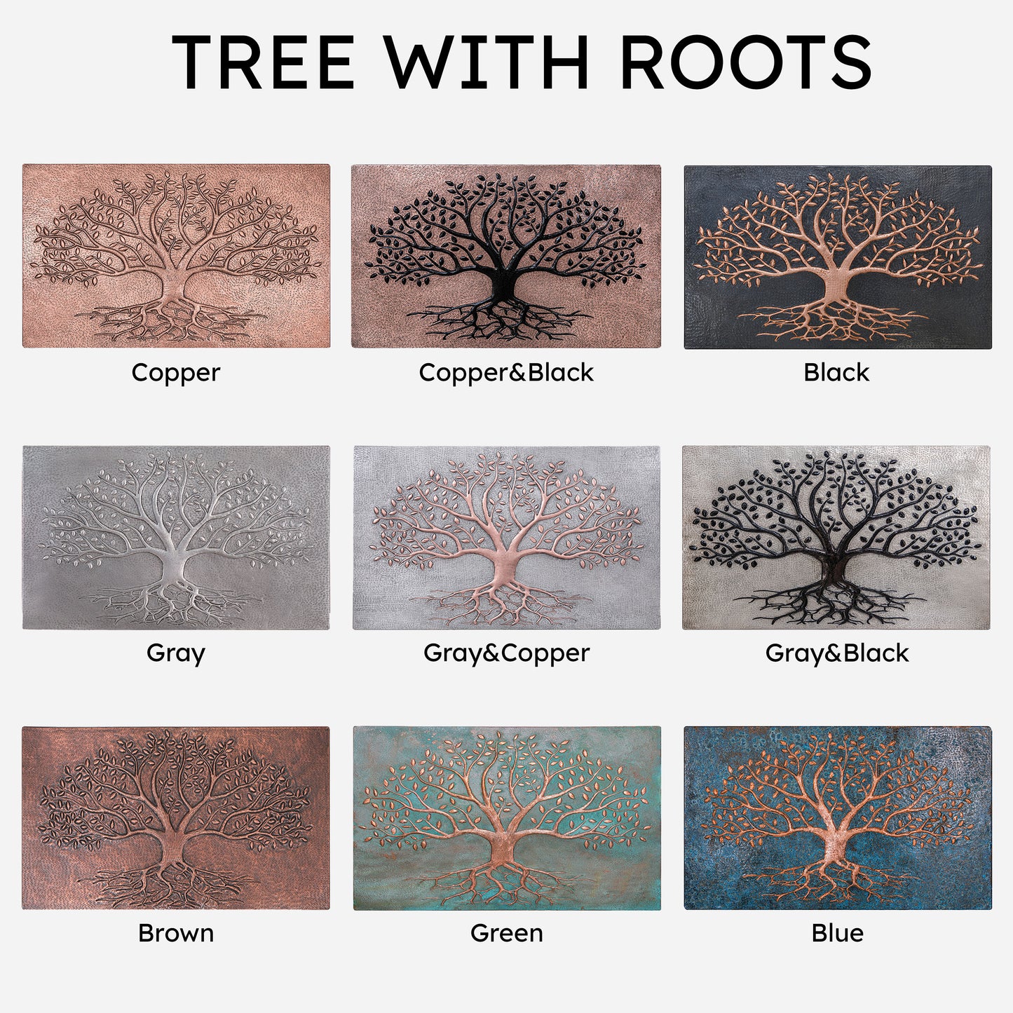 Traditional Kitchen Backsplash Tile - Copper Ancient Tree - Gray & Black - Natuross