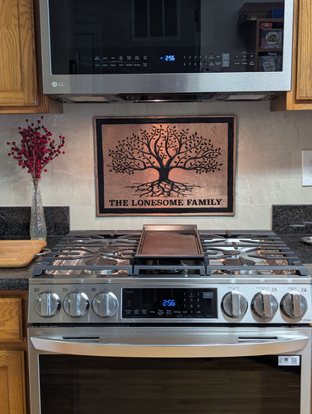 Copper & Black Tree With Roots Backsplash | Handmade Bold Copper Kitchen Backsplash Panel - Natuross