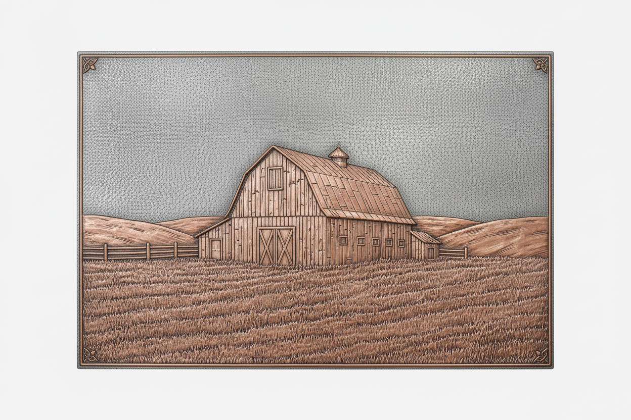 Barn in Open Field Panel